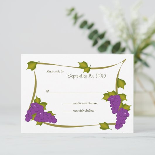 Carte de réponse aux raisins de récolte (Debout devant)