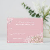 Carte de réponse aux roses de chou vintage (Debout devant)