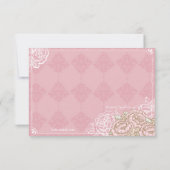Carte de réponse aux roses de chou vintage (Dos)