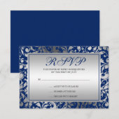 Carte de réponse aux torsades bleu et argent de la (Devant / Derrière)