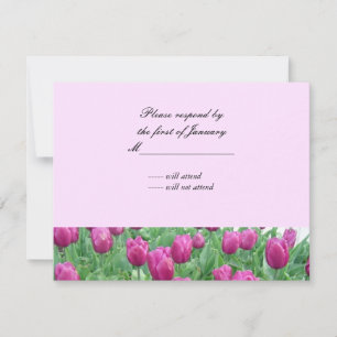 Carte de réponse aux tulipes roses
