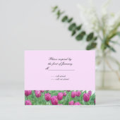 Carte de réponse aux tulipes roses (Debout devant)