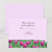 Carte de réponse aux tulipes roses (Devant / Derrière)