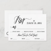 Carte de réponse avec choix de menu et fioritures  (Devant / Derrière)