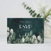 Carte de réponse avec couronne de verdure (Debout devant)