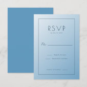 Carte de réponse avec dégradé bleu calme (Devant / Derrière)