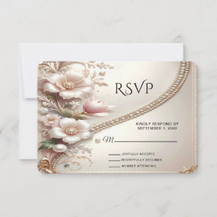 Carte de réponse avec embellissements floraux et p