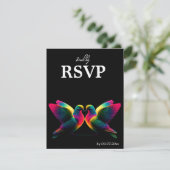 🌈 Carte de réponse avec menu et code QR Doves of (Debout devant)