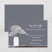 Carte de réponse Baby's Breath dans un pot Mason R (Devant / Derrière)