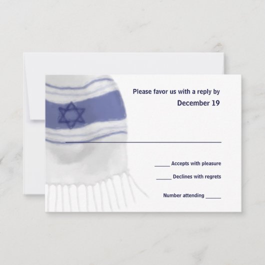 Carte de réponse Bar Mitzvah Tallit (Devant)