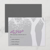 Carte de réponse Bat mitzvah à la barre d'ARBRE ST (Devant / Derrière)