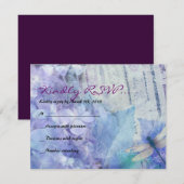 Carte de réponse Bat mitzvah BLUE HYDRANGEA & DRAG (Devant / Derrière)