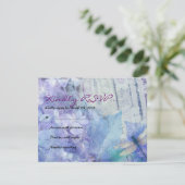 Carte de réponse Bat mitzvah BLUE HYDRANGEA & DRAG (Debout devant)