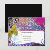 Carte de réponse Bat mitzvah CRAZY COLLAGE (Devant / Derrière)