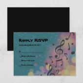 Carte de réponse Bat mitzvah du lecteur de flute (Devant / Derrière)