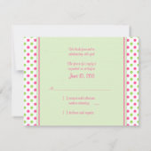 Carte de réponse Bat mitzvah Pink Green Polka Dot (Dos)