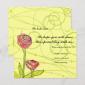 Carte de réponse Bat mitzvah Rose transparent (Devant / Derrière)