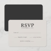 Carte de réponse Beige Élégant (Devant / Derrière)