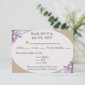 Carte de réponse Beige et Lilas (Debout devant)