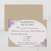 Carte de réponse Beige et Lilas (Devant / Derrière)