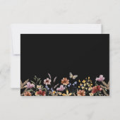 Carte de réponse Black Boho Wildflower (Dos)