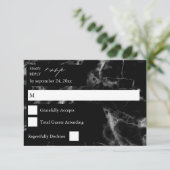 Carte de réponse Black Marble 2 RSVP (Debout devant)