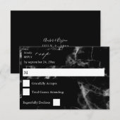 Carte de réponse Black Marble 2 RSVP (Devant / Derrière)