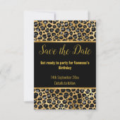 CARTE DE RÉPONSE BLACK SILVER LEOPARD SAVE THE DAT (Devant)