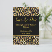 CARTE DE RÉPONSE BLACK SILVER LEOPARD SAVE THE DAT (Debout devant)
