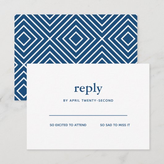 Carte de réponse blanche pour Bar Mitzvah moderne  (Devant / Derrière)