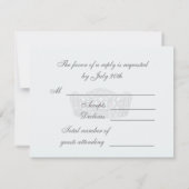 Carte de réponse blanche Princesse Tiara RSVP (Dos)