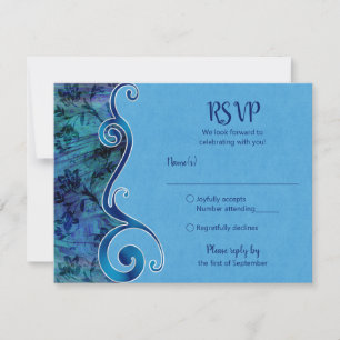 Carte de réponse bleu aqua personnalisable
