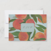 Carte de réponse Bleu pâle avec des pêches (Dos)