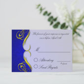 Carte de réponse bleue du trimestre Damask (Debout devant)