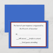 Carte de réponse bleue, rouge, blanche et tout usa (Devant / Derrière)