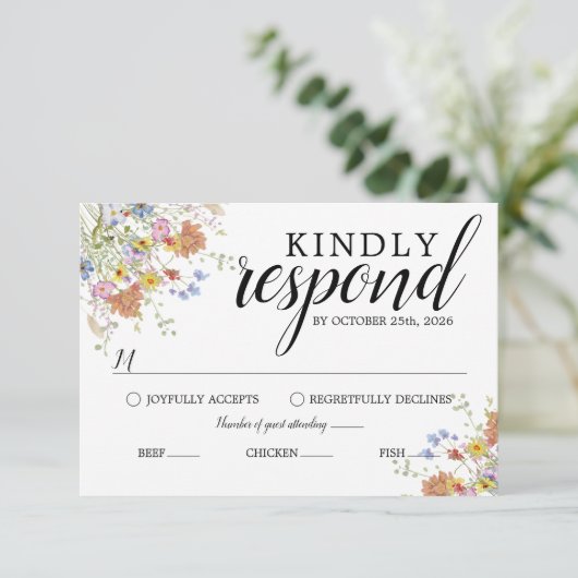 Carte de réponse Bloom & Bliss (Debout devant)