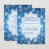 Carte de réponse Blue and White Snowflakes (Devant / Derrière)