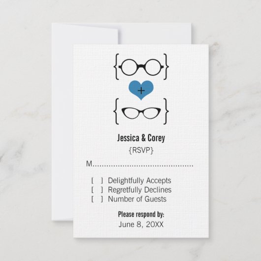 Carte de réponse Blue Geeky Glass (Devant)