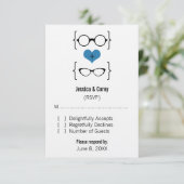 Carte de réponse Blue Geeky Glass (Debout devant)