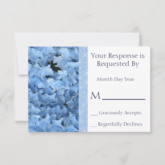 Carte de réponse Blue Hydrangea (Devant)