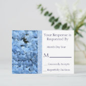 Carte de réponse Blue Hydrangea (Debout devant)