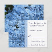 Carte de réponse Blue Hydrangea (Devant / Derrière)