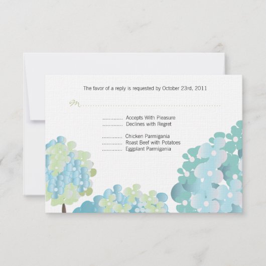 Carte de réponse Blue Hydrangea (Devant)