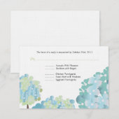 Carte de réponse Blue Hydrangea (Devant / Derrière)