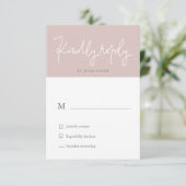 Carte de réponse Blush Moderne Pastel Aérien (Debout devant)