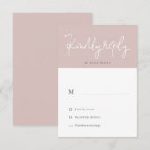 Carte de réponse Blush Moderne Pastel Aérien (Devant / Derrière)