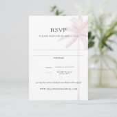 Carte de réponse Blush Pink Palm Tree Dessin Vinta (Debout devant)