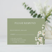 Carte de réponse bohème à fleur de marguerite (Debout devant)