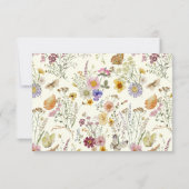 Carte de réponse bohème à fleur élégante (Dos)