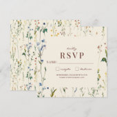 Carte de réponse Boho Cream Wildflower (David & Ja (Devant / Derrière)